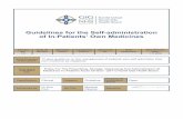 Guidelines for the Self-administration of In-Patients’ Own ... · Guidelines for Self-Administration of patients own medicines 1. INTRODUCTION Self-administration is a philosophy