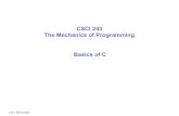 CSCI 243 The Mechanics of Programming Basics of Ctvf/CSCI243/Notes/03-c-basics.pdf · TVF / RIT 20195 CS243: Basics of C Command-Line Arguments • Supplied as parameters to main()