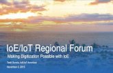 IoE/IoT Regional Forum · PDF file Realizing the Value of Digitization with IoE *2013–2022 ... Customer Experience Employee Productivity Supply Chain/Logistics . IoT Segmentation
