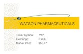 WATSON PHARMACEUTICALS - UVACollab€¦ · Watson Pharmaceuticals, Inc. is a developer, producer, marketer and distributer of both branded and off-patent pharmaceutical products.