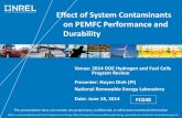 Effect of System Contaminants on PEMFC Performance and ... · Report on quantification of leachant concentrations from two fuel cell structural plastics ... • Similar trends are