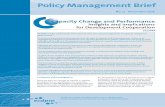 Policy Management Brief · Policy Management Brief 1. Context and contribution There has been an upsurge of interest in capacity development over recent years. The 2005 Paris Declaration