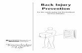 Back Injury Prevention - Occupational Safety and Health ... · – Back Injury Prevention. Understanding Your Back and Back Pain. Nearly all adults experience back pain at some point