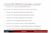 Course 395: Machine Learning – LecturesMaja Pantic Machine Learning (course 395)Course 395: Machine Learning – Lectures • Lecture 1-2: Concept Learning (M. Pantic) • Lecture