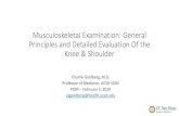 Musculoskeletal Examination: General Principles and ... Exam - General...Examination Keys To Evaluating Any Joint •Area well exposed-no shirts, pants, etc. →gowns •Make sure