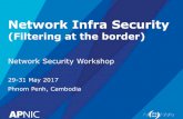 Network Infra Security - start [APNIC TRAINING WIKI] · Network Infra Security (Filtering at the border) What is in the network? •Routers ... •Edge filter guidelines for ingress