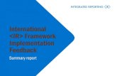 International  Framework Implementation Feedback€¦ · The feedback indicated that the Framework stands up well to the challenges of implementation. It also pointed to