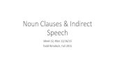 Noun Clauses & Indirect Speech€¦ · Spoken/Casual English •In spoken English, we sometimes do not change verbs in a noun clause, especially if what we are reporting happened