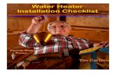 Sample Ch ecklist - Return to AsktheBuilder.com Checklists · on the tankless water heaters. Water Heater Anode Rod - Adding a second water heater anode rod will often double the