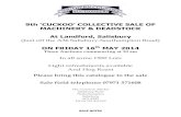 9th ‘CUCKOO’ COLLECTIVE SALE OF - Salisbury Auction Centre · 9th ‘cuckoo’ collective sale of machinery & deadstock at landford, salisbury ... 291 2 sun loungers 292 2 wheeled