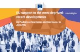 EU support to the most deprived- #SocialRights recent … · 2020-06-16 · pandemic; kick start a sustainable recovery and protect and create jobs • An emergency Next Generation