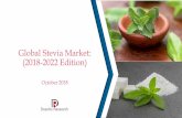 Global Stevia Market: (2018-2022 Edition) · PDF file Global stevia market is expected to increase at high growth rates during the forecasted period (2018-2022). Global stevia market