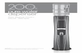 Water Dispenser Owner’s Manual – 200k Series€¦ · CLEANING AND SANITIZING RESERVOIR 1. Before cleaning, place switch located on rear of dispenser to the off position and unplug