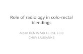 Role of radiology in colo-rectal bleedings · PDF file 2017-07-12 · Role of radiology in colo-rectal bleedings Alban DENYS MD FCIRSE EBIR CHUV LAUSANNE . ... Radiology 2003 Angio