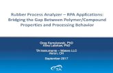 Rubber Process Analyzer RPA Applications: Bridging the Gap ...€¦ · Rubber Compound Process Troubleshooting Case Study Bad sample exhibiting extrusion instabilities indicating