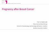 Pregnancy after Breast CancerPregnancy after Breast Cancer should not be discouraged Individual counselling of the women including risk of recurrence Young women have higher risk of