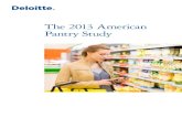 The 2013 American Pantry Study - deloitte.com · 2013 American Pantry Study respondent demographics Cautious. Frugal. Resourceful. This is the behavior reflected in the 2013 American