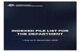 INDEXED FILE LIST FOR THE DEPARTMENT...1 Phone: 02 6271 5111 Department of the Prime Minister and Cabinet PO Box 6500, Canberra, ACT, 2600, Australia RECORDS MANAGEMENT UNIT INDEXED