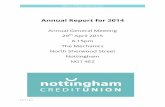 Annual Report for 2014 - Nottingham Credit Union · Chipo Shumba - member Seamus Grant - member The minutes from the previous AGM were approved Vice Chair's report 2013 was a year
