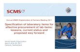 Specification of laboratory items for effective procurement of lab … · Annual AMDS Stakeholders & Partners Meeting 2011 Specification of laboratory items for effective procurement