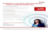 POWERFUL SAVINGS AND DISCOUNTS FROM VERIZON WIRELESS · 2018-09-05 · If account is not in the employees name, it can be changed at a local Verizon Wireless Retail store, or by calling