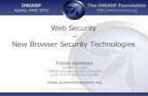 Web Security New Browser Security Technologies · 3 Web Security – New Browser Security Technologies • Past Attacks/Breaches • Insufficient Transport Layer Protection • Solutions