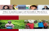 The Landscape of Gender Metrics - Criterion Institu The Landscape of Gender Metrics: Measuring the Impact of Our Investments on Women sectors. However, numerous challenges exist on
