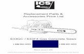 Replacement Parts & Accessories Price List · © 2009 ICS, Blount International Inc. Supersedes all previous pricing. Specifications and pricing are subject to change without notice.