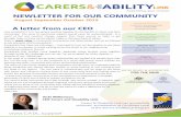 NEWLETTER FOR OUR COMMUNITY - NDIS – South · NEWLETTER FOR OUR COMMUNITY Vicki Williamson CEO Carers and Disability Link FOR THE NDIS WE’RE READY & ACCREDITED A letter from our