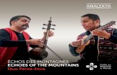 ÉCHOS DES MONTAGNES ECHOES OF THE MOUNTAINS Duo … · charango andin et l’un des plus importants compositeurs sud-américains de sa génération. Il a étudié la guitare classique