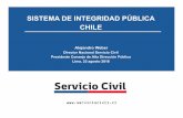 SISTEMA DE INTEGRIDAD PÚBLICA CHILE€¦ · SISTEMA DE INTEGRIDAD PÚBLICA ALTA DIRECCIÓN PÚBLICA CHILE Y SUS REFORMAS CONTEXTO: CRISIS DE CONFIANZA. Chile ocupa el lugar 26 entre