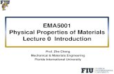 EMA5001 Physical Properties of Materials...Introduction (week 1) Diffusion phenomena and theory (week ~2-5) Interfacial phenomena (week ~6-8) Solidification and nucleation (week ~9,