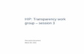 HIP: Transparency work group session 3 Innovation/PA SI… · 28/03/2016  · Webinar briefing for work group members ... 7 Price and quality transparency path forward (1/5) ... 14