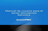 Manual de usuario para el lector biométrico EZCLOCK · instalación del equipo 1. Realizar la conexión de alimentación del equipo 2. Inserte una memoria USB o una tarjeta SD en