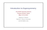 Introduction to Supersymmetry · Introduction to Supersymmetry Pre-SUSY Summer School Corpus Christi, Texas May 15-18, 2019 Stephen P. Martin Northern Illinois University spmartin@niu.edu