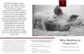 Why Abolitionist Veganism? A4€¦ · broad view of justice, there is a lot missing from the original definition of veganism. Abolitionist vegans adopt and promote the standard definition