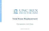 TOTAL KNEE REPLACEMENT - UNC REX Healthcare€¦ · complications after a knee replacement if you use tobacco, be sure you’ve discussed it with your surgeon – tobacco use increases
