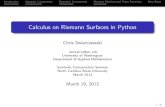 Calculus on Riemann Surfaces in Pythoncswiercz.info/assets/files/ncsu-symbolic.pdf · Introduction Algebraic Components Geometric Components Riemann Matrices and Theta FunctionsNext