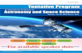 Astronomy 2018 Tentative Program · Tentative Program Astronomy and Space Science October 18-19, 2018 Rome, Italy 3rd International Conference on Interactive ... • Plasma & Space