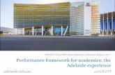 Performance framework for academics: the Adelaide experience · 2017-05-08 · –Active HDR supervision • Teaching –HDR completion –e SELT –Peer review of teaching –Teaching
