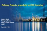 Refinery Projects: a spotlight on ECA financing · Refinery Projects: a spotlight on ECA financing. Cristina Morelli. Managing Director. Head of Export Finance . ... SACE PORTFOLIO