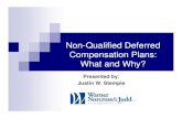 Non-Qualified Deferred Compensation Plans: What and Why?€¦ · Non-Qualified Deferred Compensation Plans: What and Why? Presented by: Justin W. Stemple. Qualified Plans 401(k),