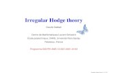 Irregular Hodge theory · Irregular Hodge theory – p. 4/23. Variations of pol. Hodge structure THEOREM (Deligne 1987, Simpson 1990): ∃! var. of polarized Hodge structure (wt.