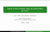 DATA STRUCTURES AND ALGORITHMS - cs.ubbcluj.romarianzsu/DSA_MI/Lectures/Lecture03.pdf · Amortized analysis In asymptotic time complexity analysis we consider a single run of an algorithm.