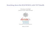Knocking down the HACIENDA with TCP Stealth · Knocking down the HACIENDA with TCP Stealth Christian Grothoff Actual work: Julian Kirsch Technische Universität München May 8, 2015.