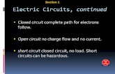 Section 1 Schematic Diagrams 18 Electric Circuits, continuedSection 1 Schematic Diagrams Chapter 18 and Circuits Electric Circuits, continued Closed circuit complete path for electrons