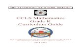 CCLS Mathematics Grade K Curriculum Guide · CCLS Mathematics Grade K Curriculum Guide THIS HANDBOOK IS FOR THE IMPLEMENTATION OF THE GRADE K MATHEMATICS CURRICULUM IN MOUNT VERNON.
