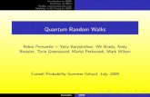Quantum Random Walkspemantle/2009-SS/lec04.pdfIntroduction to QRW Deﬁnition of QRW Finding a generating function Applying mvGF theory to QRW Some pictorial examples 0.06 0.02 n 20