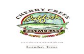 Leander, Texas - Cherry Creek Catfishcherrycreekcatfish.com/LeanderMM.pdf · CATFISH OR CHICKEN One large catfish fillet or chicken breast rolled in crushed tortilla strips and seasoned