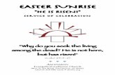 EASTER - WORSHIP BULLETIN - Easter Sunrise Service 2020-04-12¢  EASTER SUNRISE "HE IS RISEN!" Service